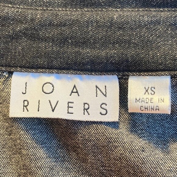 Joan Rivers SZXS Black Denim Shacket Oversized Street Style Western Preppy Ranch - Picture 6 of 8